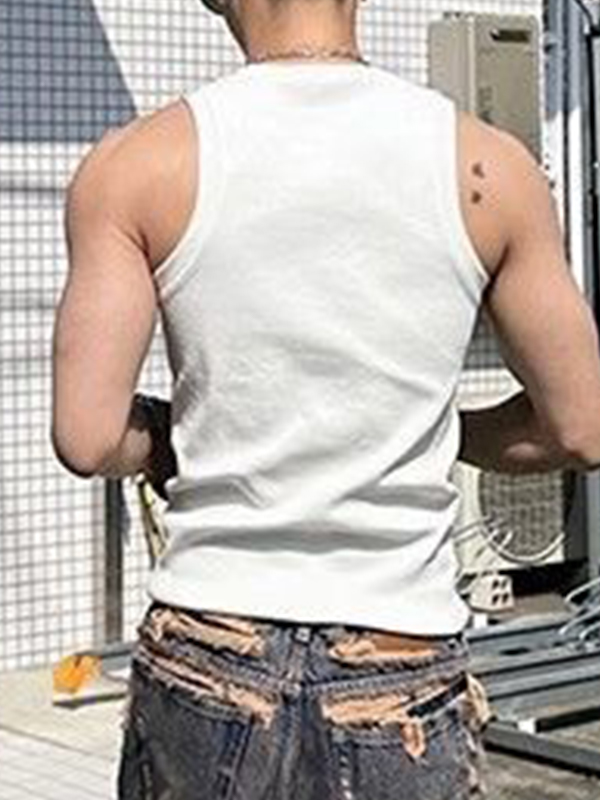 Chaleco con estampado irregular para hombre-5