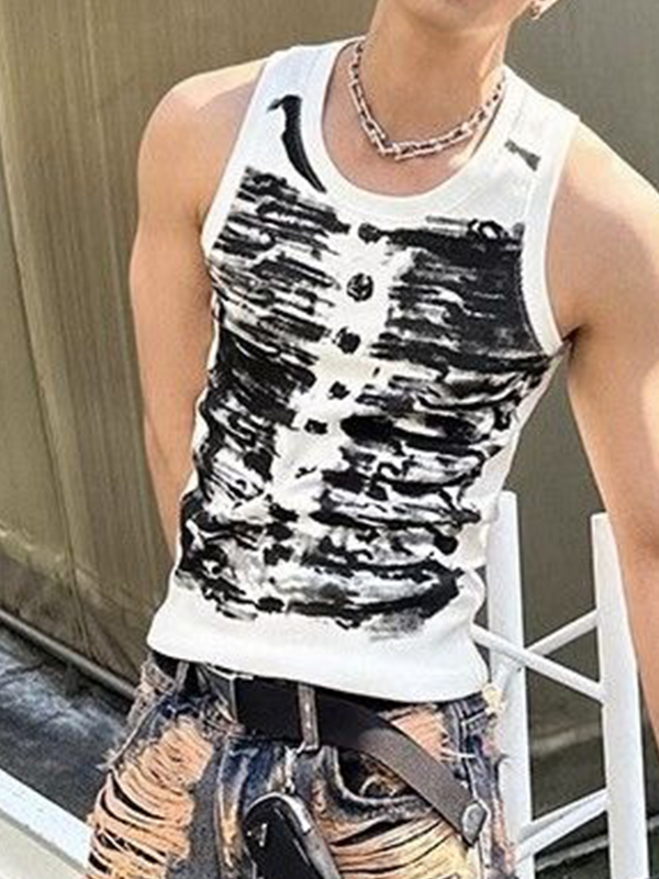 Chaleco con estampado irregular para hombre-2