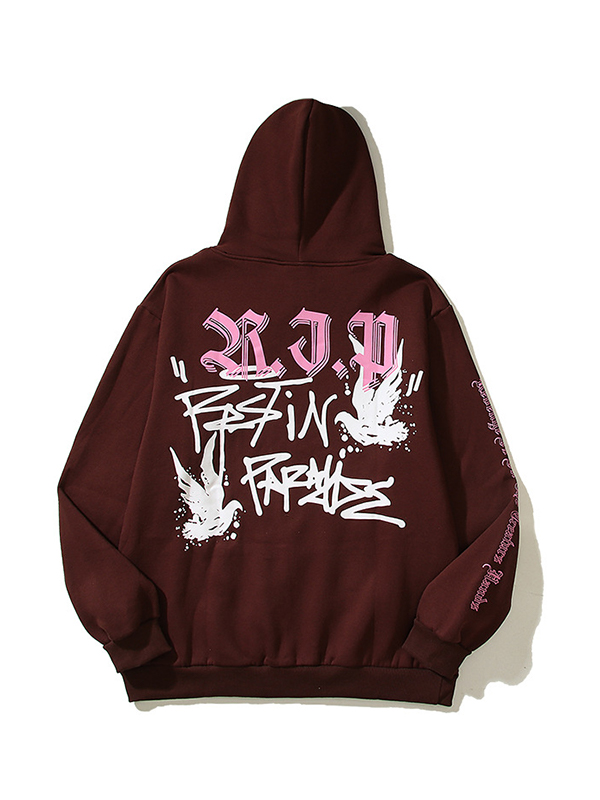 Sudadera con capucha extragrande con estampado de tinta Graffiti Splash para hombre-1