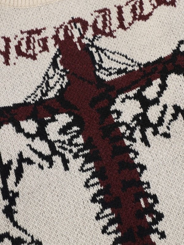 Suéter de hombre cruzado jacquard desgastado-3