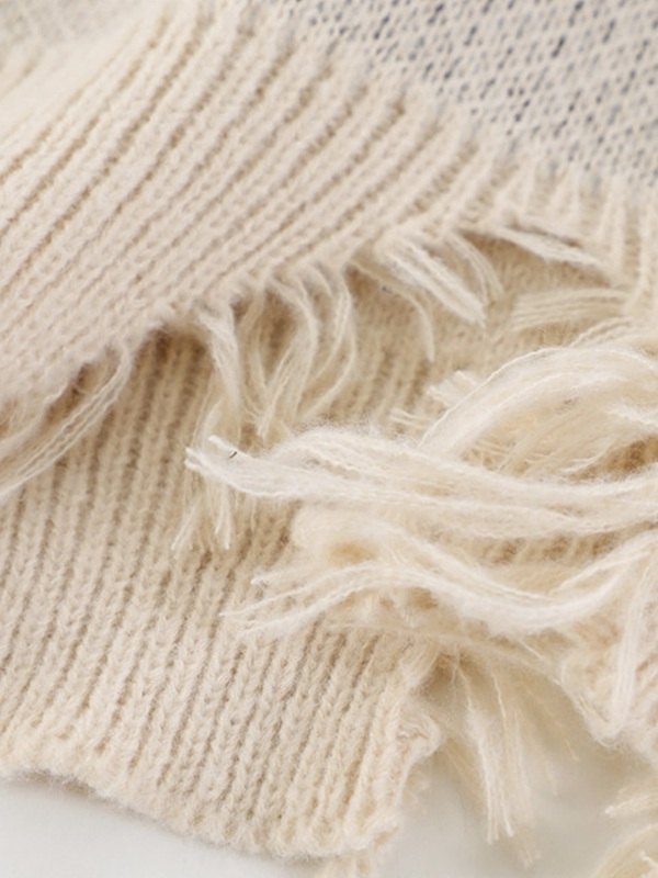 Suéter de hombre cruzado jacquard desgastado-4