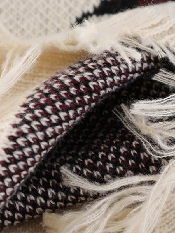 Suéter de hombre cruzado jacquard desgastado-5